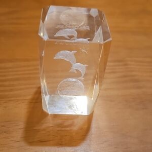 Crystal Dolphin Paperweight